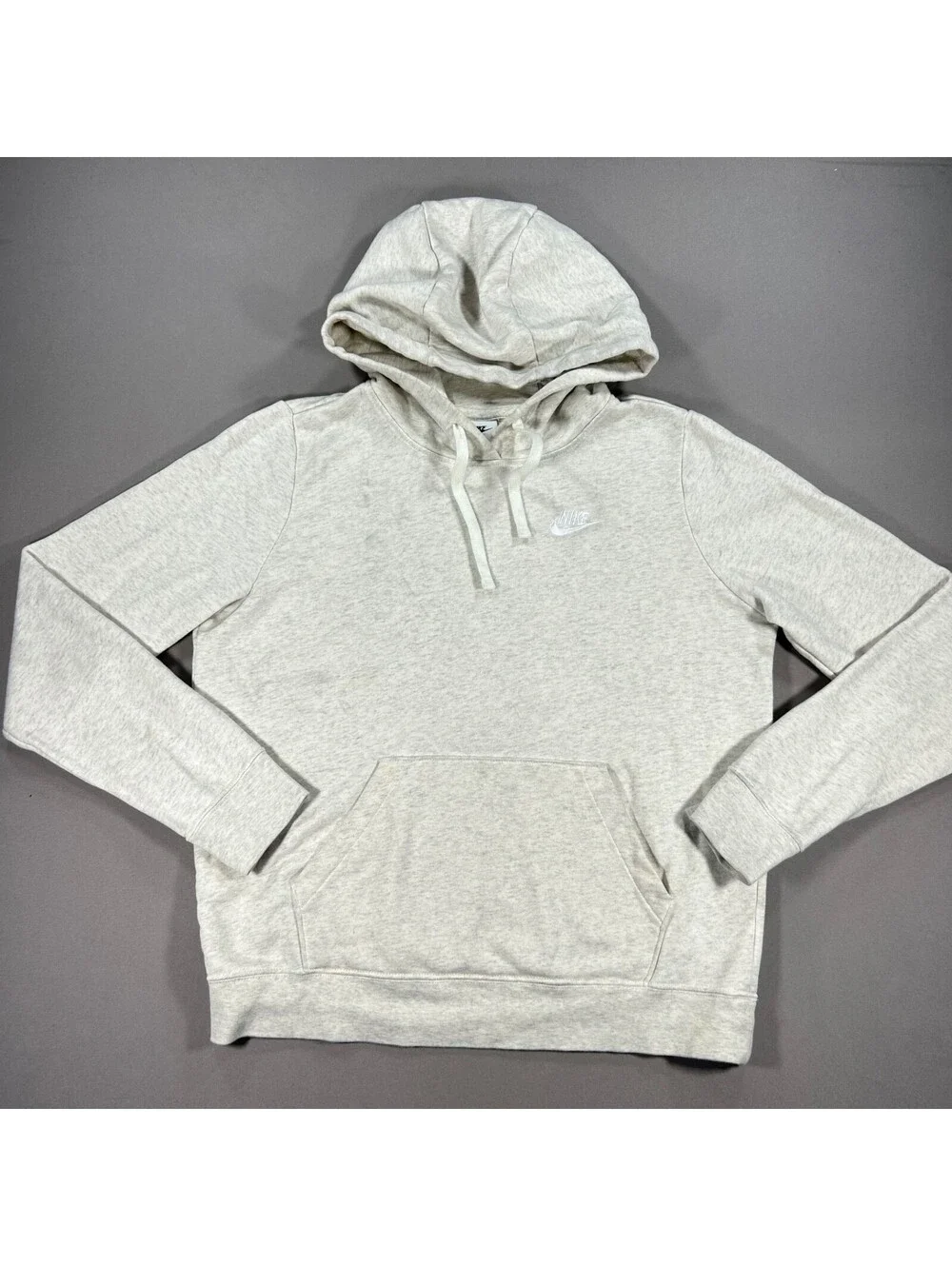 Nike Women's Beige Cream Pullover Hoodie - Classic Logo - Small - Read